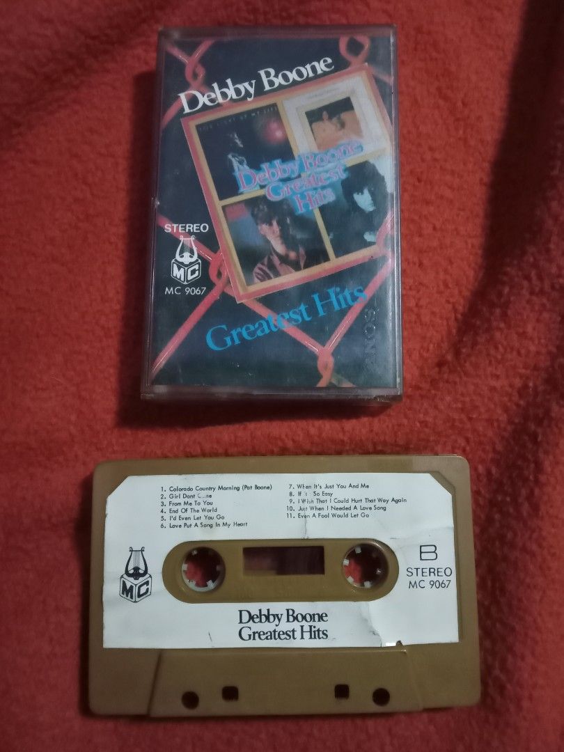 DEBBY BOONE GREATEST HITS CASSETTE TAPE (Category: Portable Music Players) located in Valenzuela. Submitted by tapeheads90s (Listing ID 1463440302, Image 1). Description: cassette tape tested playable case not graded 1st to pay add shipping fee via J&T lalamove mop: gcash valenzuela city.