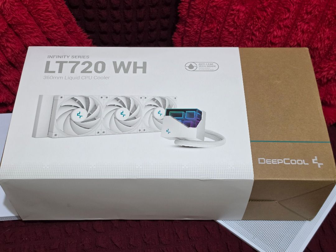 DeepCool LT720 WH AIO Liquid Cooler (Category: Computer Parts) located in Subic. Submitted by tnnyx (Listing ID 1463479923, Image 1). Description: DeepCool LT720 360mm all-in-one liquid CPU cooler with a high-performance 360mm radiator and 3×120mm fans. Compatible with both AMD and Intel platforms. - Good condition and fully functional - Complete accessories & original box included - Compatible with AMD and Intel sockets - Spare Arctic MX-6 therm