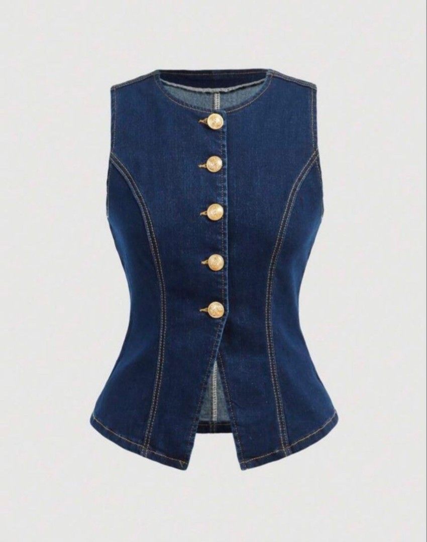 [SALE] Denim Vest Top (Category: Others Tops) located in Trece Martires City. Submitted by closette.ph (Listing ID 1463397956, Image 2). Description: 💌 click photos to view full item - fits small to medium.