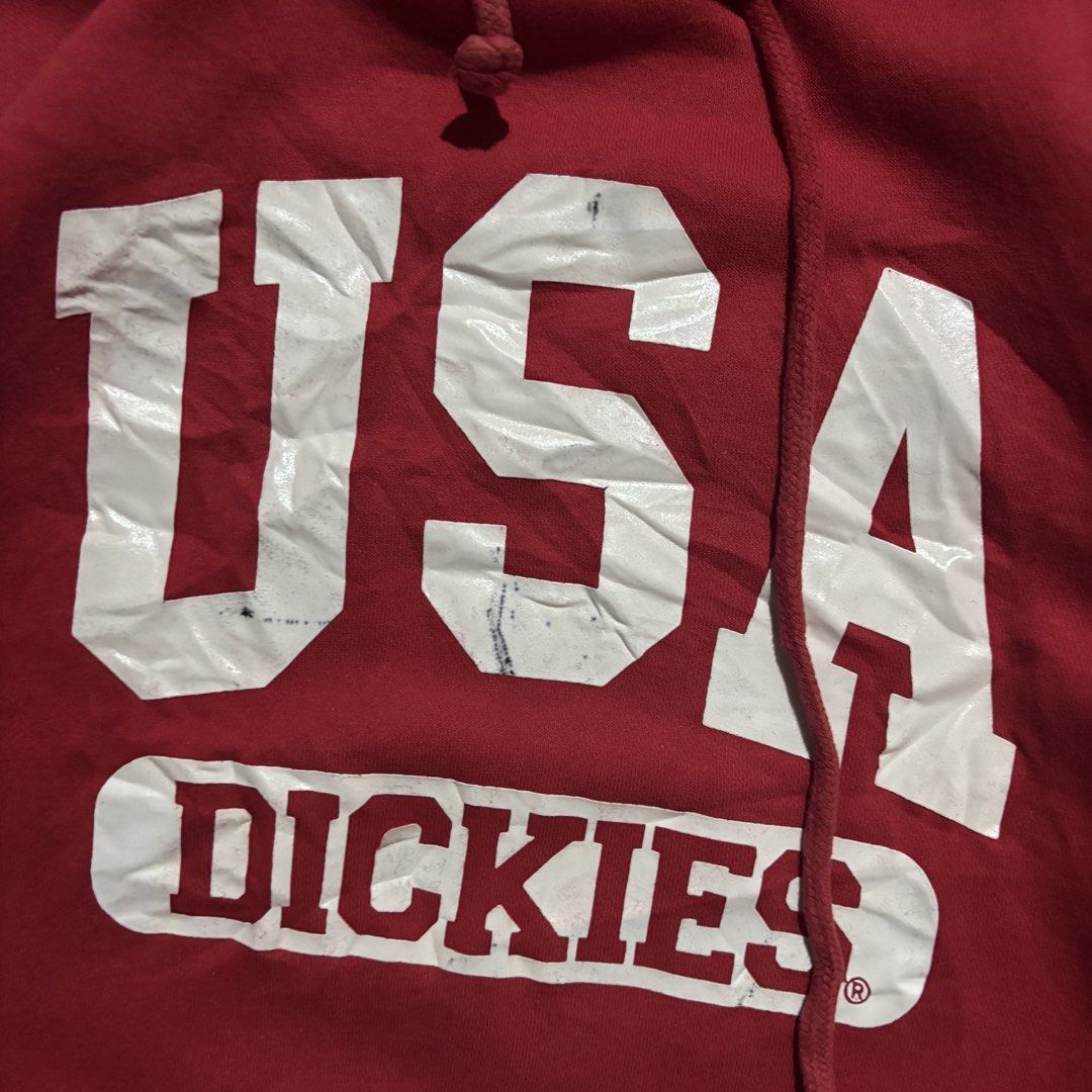 DICKIES USA RED HOODIE (Category: Hoodies) located in Taytay. Submitted by dwinsapparel (Listing ID 1463476947, Image 3). Description: DICKIES USA RED HOODIE W-21 L-26 GOOD CONDITION NEED WASH COMPLETE TAGS.