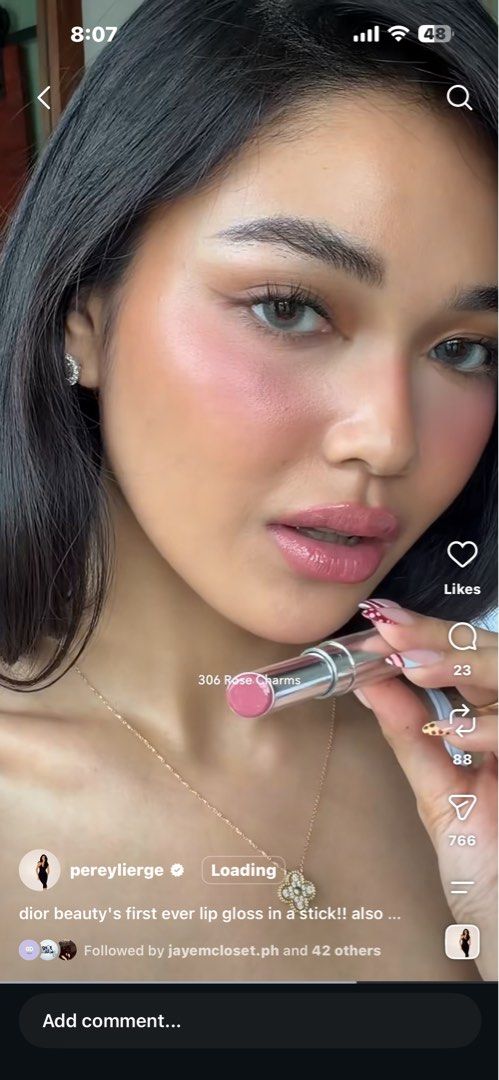 Dior Addict Lipstick Rose Charms (Category: Makeup) located in Gapan. Submitted by silkandflitz (Listing ID 1463463439, Image 3). Description: New with box and paper bag.