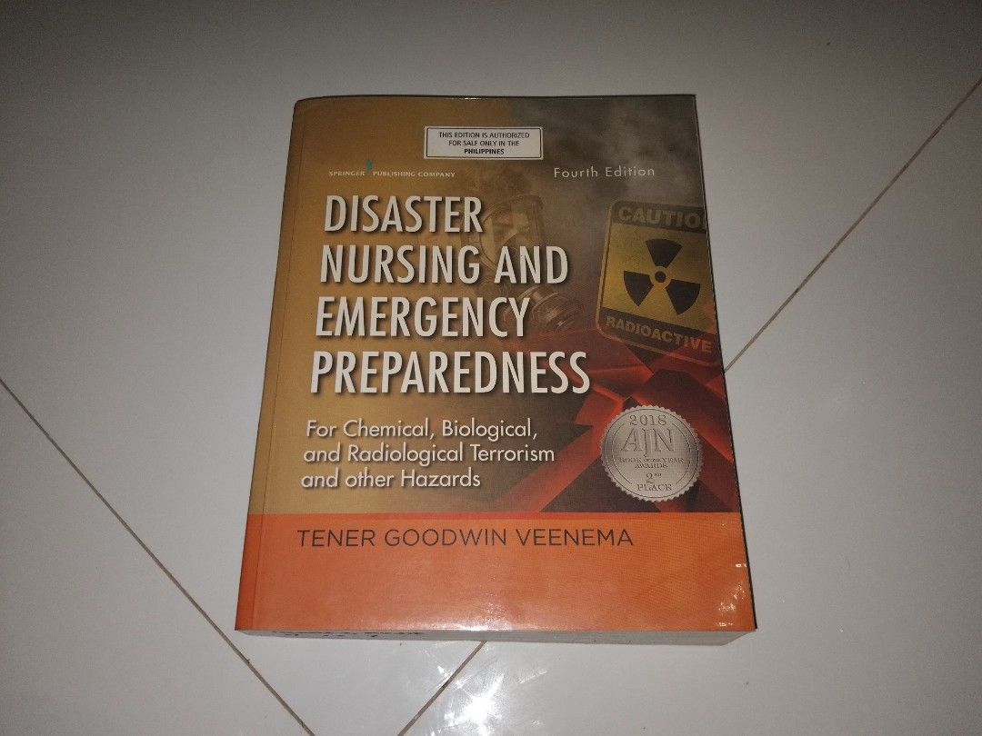Disaster Nursing and Emergency Preparedness (Category: Textbooks) located in Manila. Submitted by msyisen (Listing ID 1463443429, Image 1). Description: - Slightly used but in good condition - Has name and year level on the edge.