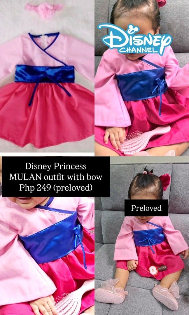 Disney Princess Mulan milestone outfit (Category: Babies & Kids Fashion) located in Manila. Submitted by xilala22 (Listing ID 1463335371, Image 2). Description: good condition 6-12mos size #milestone #milestoneoutfit #baby.