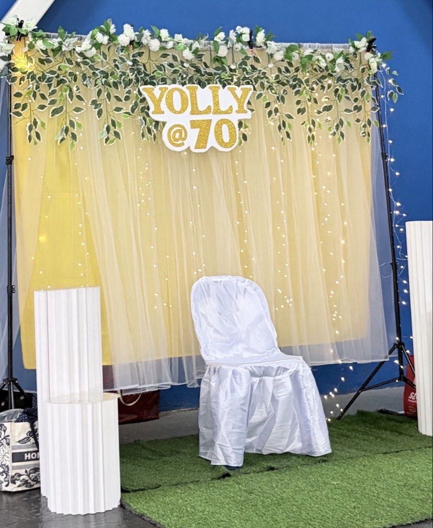 DIY Party Backdrop Stand, Curtains, Grass Carpet, and Decor (Category: Other Home Decor) located in Manila. Submitted by sheinevida (Listing ID 1461106978, Image 1). Description: For Rent 1000 -Security deposit 800 refundable upon returning ng item - 1 valid id we can deliver via lalamov fare within metro manila a day before the event and after the event ang pick up and return ng item hindi po kami ang mag seset up we will send a video po kung pa