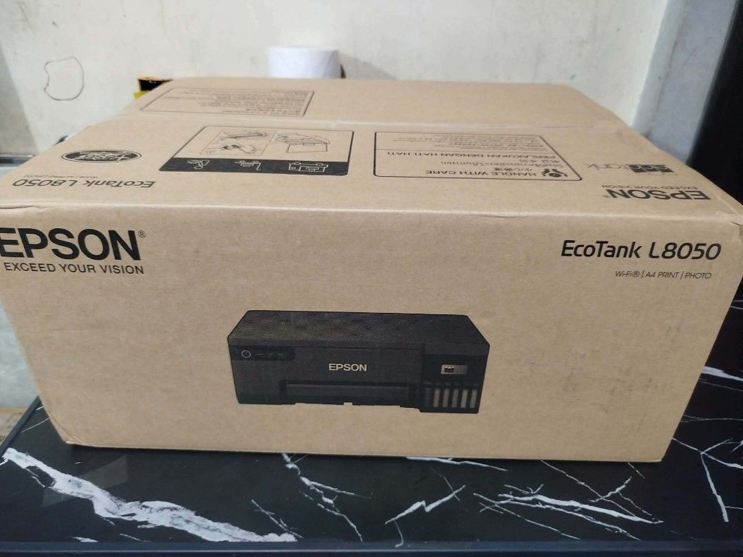 Epson EcoTank L8050 Wi-Fi A4 Print Photo Printer (Category: Printers, Scanners & Copiers) located in Manila. Submitted by rara_zyieyael (Listing ID 1463420149, Image 1). Description: - Brand new, sealed Epson EcoTank L8050 printer - Wi-Fi enabled for easy connectivity - Ideal for A4 printing and high-quality photos - Suitable for home or office use - Get yours today!.