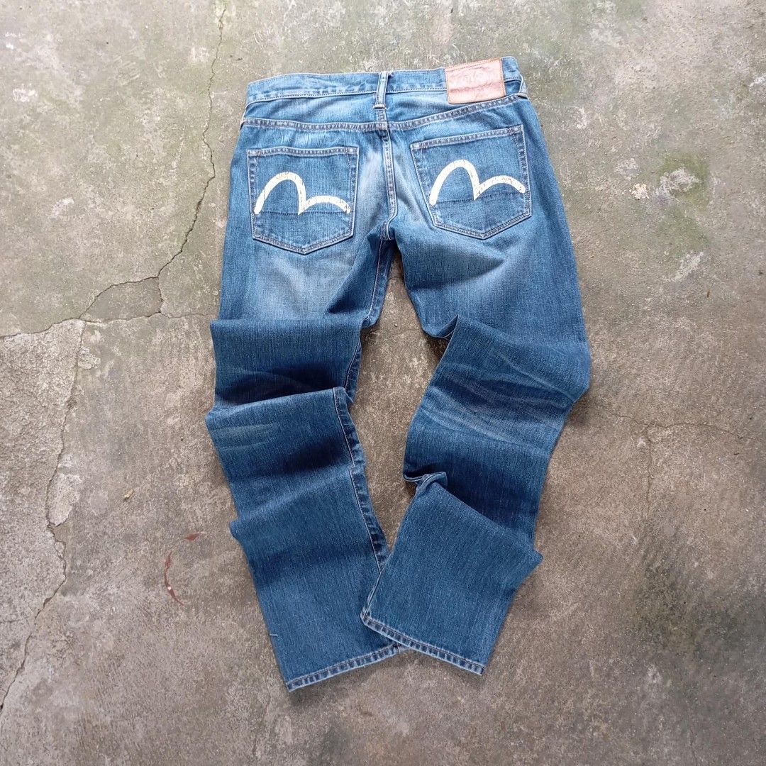 EVISU seagull buttonfly pants (Category: Jeans) located in Calamba. Submitted by doityourselfffff (Listing ID 1463546987, Image 1). Description: evisu seagull pants non selvedge size 30 x 34 waist (16 on measurement) 43 length 7 leg opening excellent condition authentic 1380 + sf .
