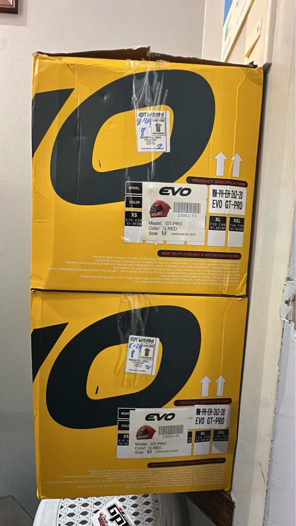 EVO GT-PRO Motorcycle Helmet - Red (Category: Helmets and other Riding Gears) located in Manila. Submitted by markbay22974216 (Listing ID 1463393387, Image 3). Description: - EVO GT-PRO Helmet - Size: Medium - Color: Metallic Red - Visor: Anti-scratch coating - Includes: Original box - Ideal for: Riding.