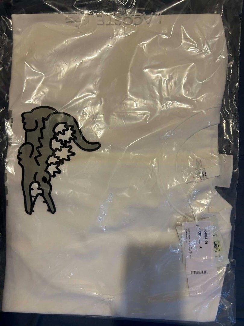 Exclusive Lacoste White Godzilla T-Shirt (Category: Tshirts & Polo Shirts ) located in Pasig City. Submitted by _thriftsbyb (Listing ID 1463518963, Image 1). Description: - White Lacoste T-shirt - Size 6 - Unique graphic prints - Iconic crocodile logo - Brand new with original packaging and tags attached - Ideal for casual wear Shirt 11k each polo shirt 17k.