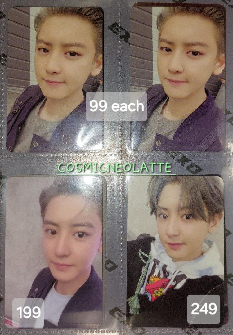 EXO CHANYEOL OFFICIAL PHOTOCARD (Category: K-Wave Merchandise) located in Daet. Submitted by CosmicNeoLatte (Listing ID 1463369445, Image 1). Description: Selling EXO Photocard (PC) collections. ***EXO Photocard*** 🍒CHANYEOL 🤑 Please refer to photos for options and pricing. **Item(s) available unless marked "✨️SOLD"** ✔️ Clean, good condition, kept in PC binder Note: Distorts on the photo are due to lights and clear plastic cover from the PC bi