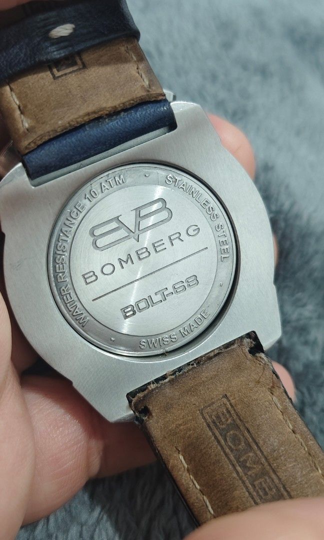 Extremely Rare Boomberg Bolt-68 (Category: Men's Watches) located in Cebu City. Submitted by aceoftime (Listing ID 1463494524, Image 2). Description: In good working condition Swiss Made Analog multifunction quartz movt with retrograde date display Beautiful Bullhead Design All in stainless steel Watch only Our Guarantee: 💯 Authentic All watches are checked by our experienced technician to ensure good functionality Please manage your expectation