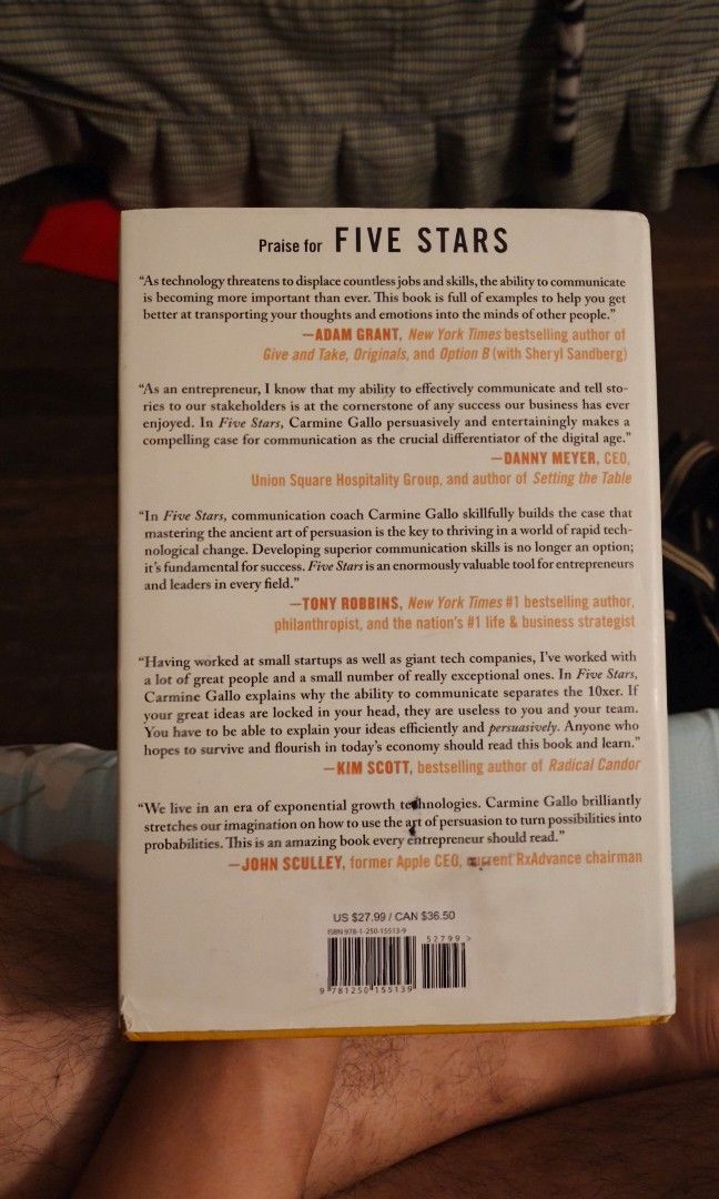 Five Stars by Carmine Gallo Hardbound (Category: Storybooks) located in Quezon City. Submitted by zemogs (Listing ID 1463345678, Image 2). Description: No Highlights and Annotations.