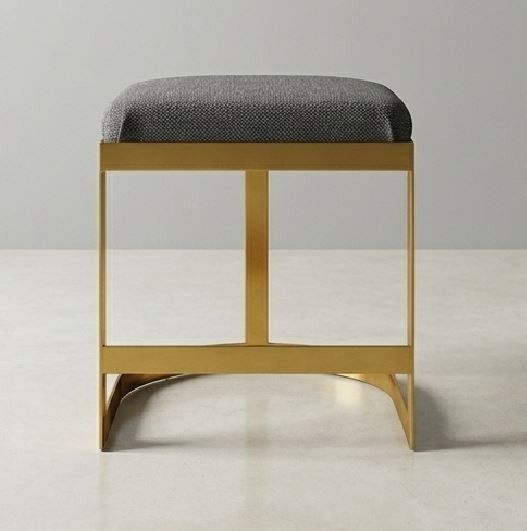 Flat Bar Series- Stool (Category: Chairs) located in Paranaque City. Submitted by furniturepiecesph (Listing ID 1463357363, Image 1). Description: This Flat Bar Series stool, featuring a minimalist architectural frame with a luxury finish. A streamlined open-box geometric metal base finished in a semi-matte brushed gold. Dimension: 40x42x40cmH;47cmSH .