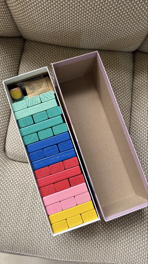 Flying Tiger - Stacking Tower / Jenga (Category: Educational & Learning Toys) located in Pasig City. Submitted by goodbuy_02 (Listing ID 1463442146, Image 2). Description: Pwede sa toddlers / adults Can be used as montessori toy.