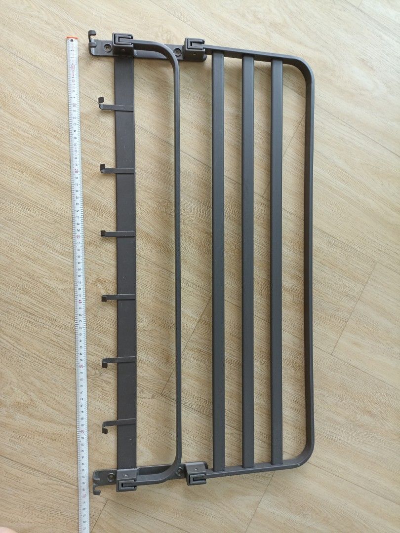 Wall Mounted Foldable Clothes rack with Hooks (Category: Bathroom & Kitchen Fixtures) located in Singapore. Submitted by nicesharebuy (Listing ID 1463337708, Image 3). Description: - Foldable Clothes panel - Height: Approx. 68cm - Width: Approx. 20cm - 2 layers of rack - Features several hooks on one side.