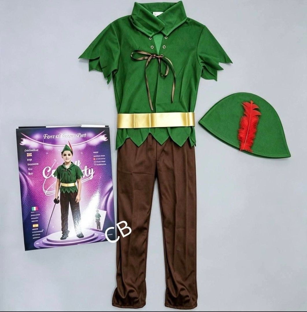 Forest Peterpan Costume For Kids (Category: Babies & Kids Fashion) located in Manila. Submitted by viashop02 (Listing ID 1463485170, Image 1). Description: Forest Peterpan Costume For Kids ✅ Included : Top,Pants,Belt And Hat ✅ Price: ₱800 ✅Size: (3-5yrs)(5-7yrs)(7-9yrs) Actual photo is posted Onhand all Items no customize Made in Bangkok ✅ Cash on delivery via lalamove ✅ Pm for more information,,,.