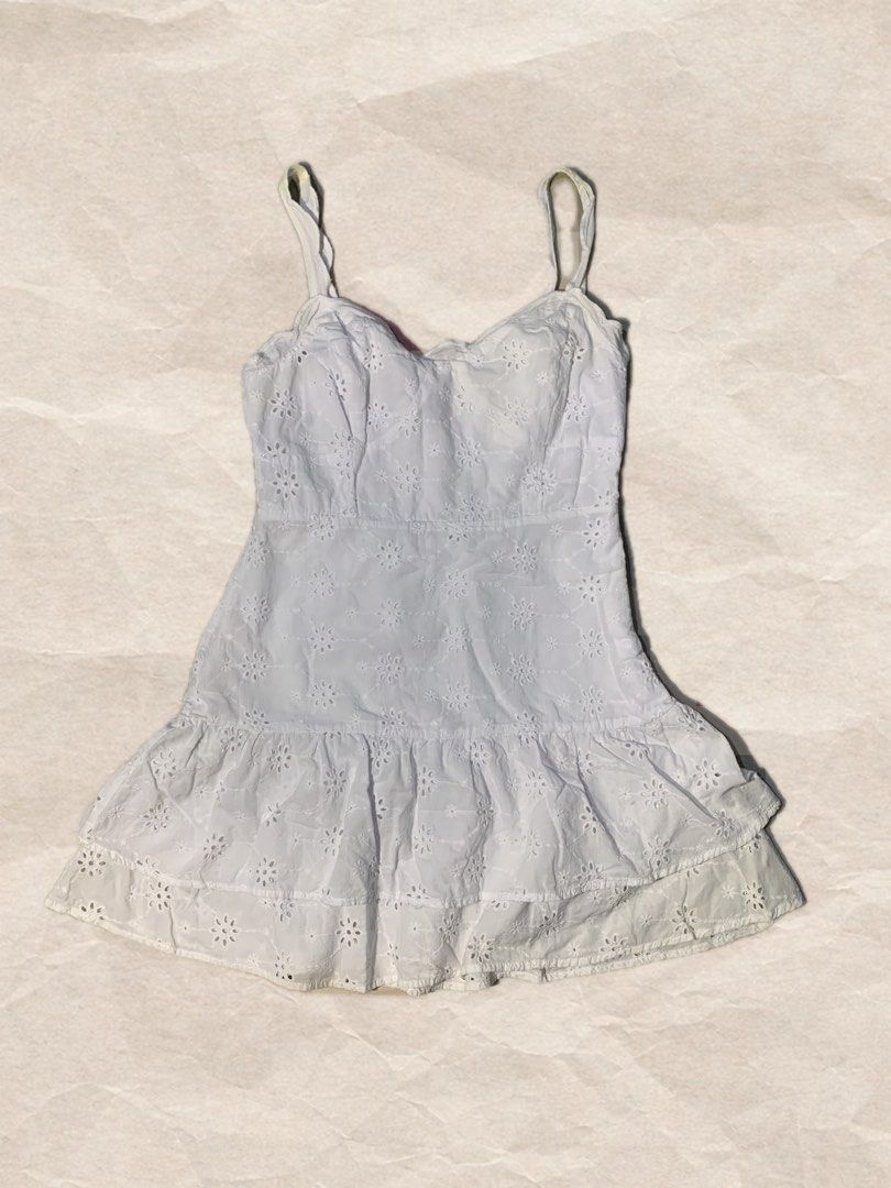 Forever 21 White Eyelet Mini Dress (Category: Dresses) located in Rizal. Submitted by pcesspscl145 (Listing ID 1463431646, Image 1). Description: - Cute white eyelet mini dress - Brand: Forever 21 - Sweetheart neckline - Smocked back for a comfy fit - Adjustable spaghetti straps - Ruffled hemline - Ideal for summer days or beach outings.