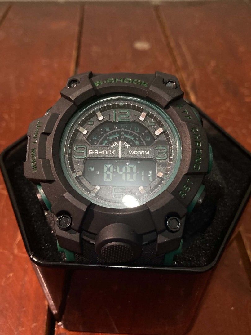 G Shock Mudmaster (Category: Luxury Watches) located in Manila. Submitted by weeculture_ph (Listing ID 1463486503, Image 2). Description: Condition: Like New (10/10) 🔎Specs: Sports watch, it utilizes a dual analog-digital quartz movement housed inside a durable resin plastic case with a flexible polyurethane strap. Its digital LCD panel includes standard features such as a 12/24-hour clock, an integrated day/date calendar display, a basic stopwa