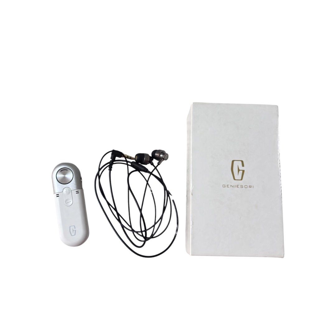 Geniesori 2 Personal Hearing Voice Amplifier (Category: Visual & Hearing Aids) located in Paranaque City. Submitted by dalle_closet (Listing ID 1463376782, Image 1). Description: Designed as a personal hearing assistive device to amplify and clarify speech and daily sounds for seniors or individuals with mild hearing loss. made in korea with bluetooth function.