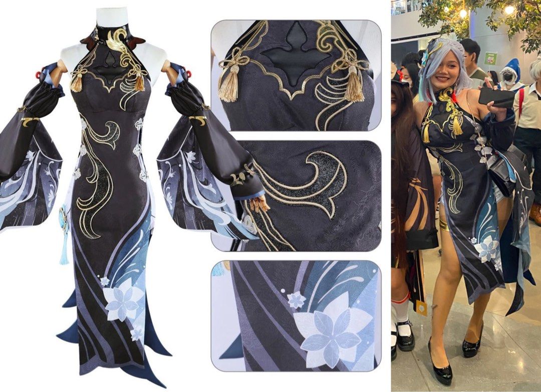 Genshin Impact Shenhe Cosplay (Category: Dresses) located in Davao. Submitted by katsudoncurry (Listing ID 1463370630, Image 1). Description: Genshin Impact Cosplay – Shenhe Frostflower Skin Medium on tag SELLING FOR ₱2,800 — NO TRADE Original Price: Cosplay (WUDU Brand) – ₱2,900 Wig (Manmei Brand) – ₱1,000 Total: ₱3,900 Inclusions: Shenhe Frostflower Cosplay, Accessories, Wig 📌 Condition: - Used like new (worn for fitting and 1 event) - 1 missi