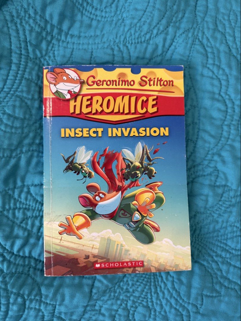 Geronimo Stilton Heromice: Insect Invasion Book (Category: Children's Books) located in Quezon City. Submitted by krisallie (Listing ID 1463419801, Image 1). Description: - Geronimo Stilton Heromice: Insect Invasion - Follows Geronimo Stilton's heroic adventures fighting evil. - Ideal for readers in 2nd to 4th grade. - Reading level: Grade 4. - Published by Scholastic. - Great for kids who love adventure and action!.