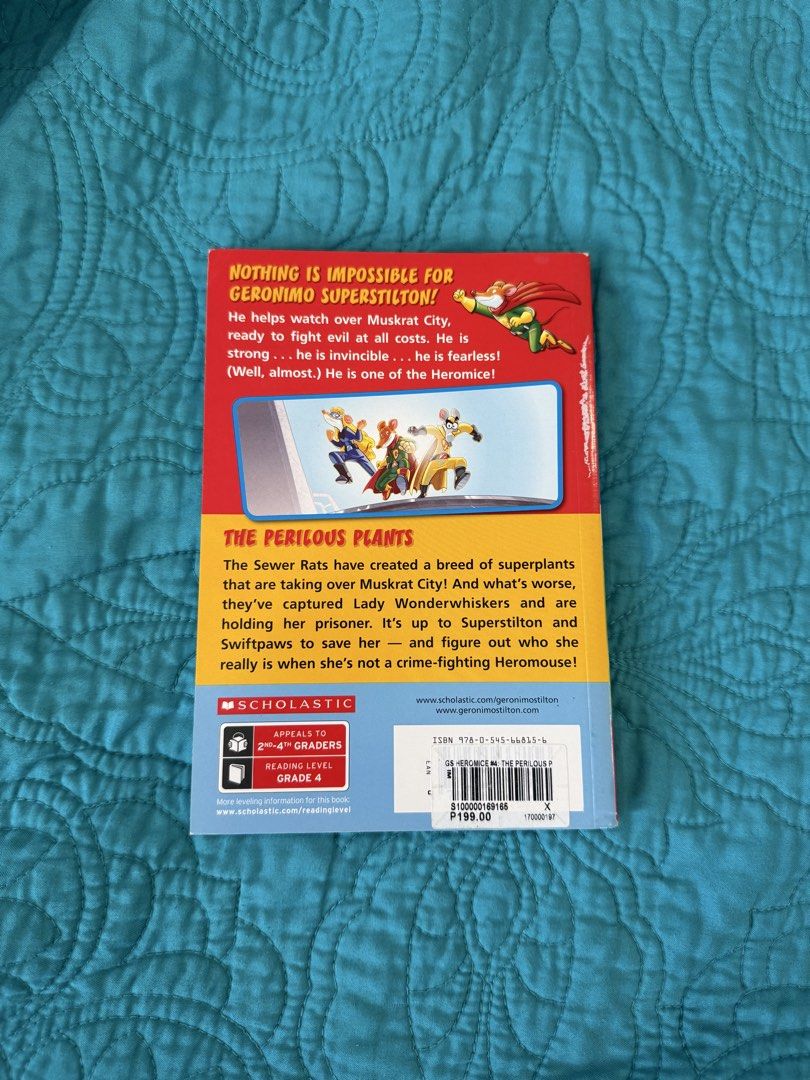 Geronimo Stilton Heromice: The Perilous Plants Scholastic Book (Category: Children's Books) located in Quezon City. Submitted by krisallie (Listing ID 1463419395, Image 2). Description: - Geronimo Stilton Heromice: The Perilous Plants - Exciting adventure story about Sewer Rats and superplants - Ideal for young readers (2nd-4th grade / ages 7-9) - Published by Scholastic.