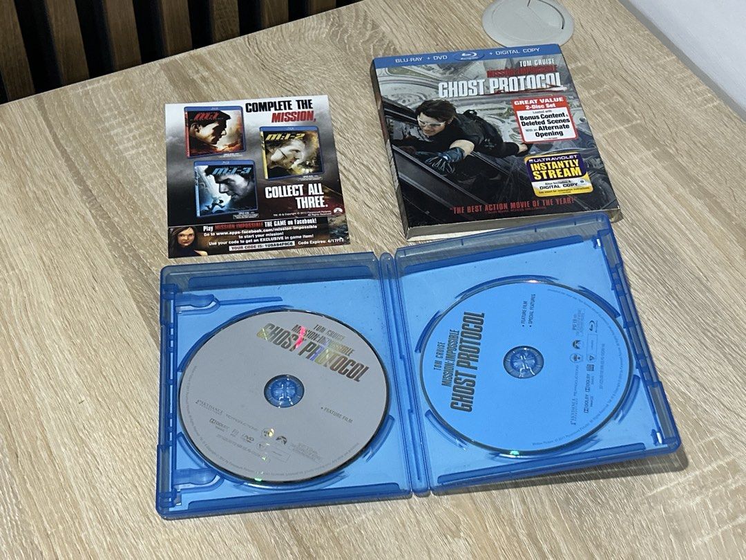ghost protocol cds (Category: CDs & DVDs) located in Talisay. Submitted by artmeus (Listing ID 1463476805, Image 2). Description: untested po kasi wala na akong dvd player now but the last time nanood po ako nito okay panaman. payment first po thru cashg + shipping fee via jnt qt .
