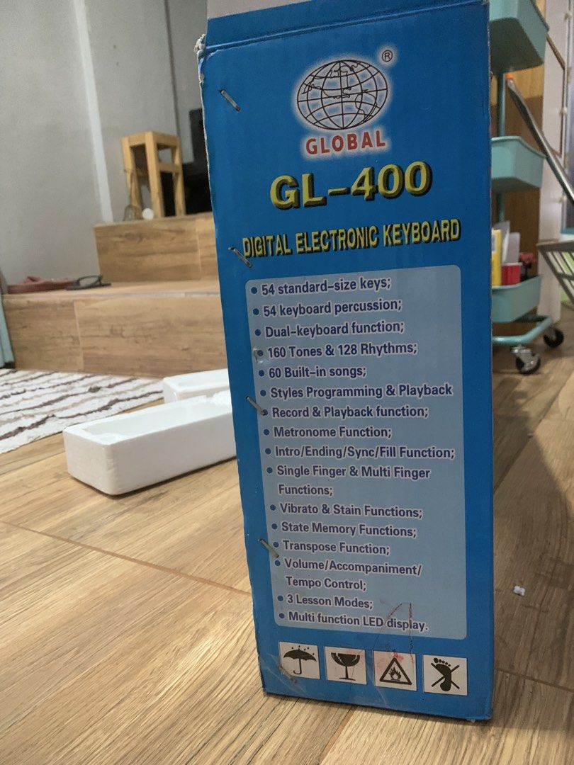 Global GL 400 Digital Electronic keyboard (preloved) (Category: Musical Instruments) located in Pasay City. Submitted by cjjdb (Listing ID 1463553169, Image 2). Description: Malibay, Pasay City slightly used.