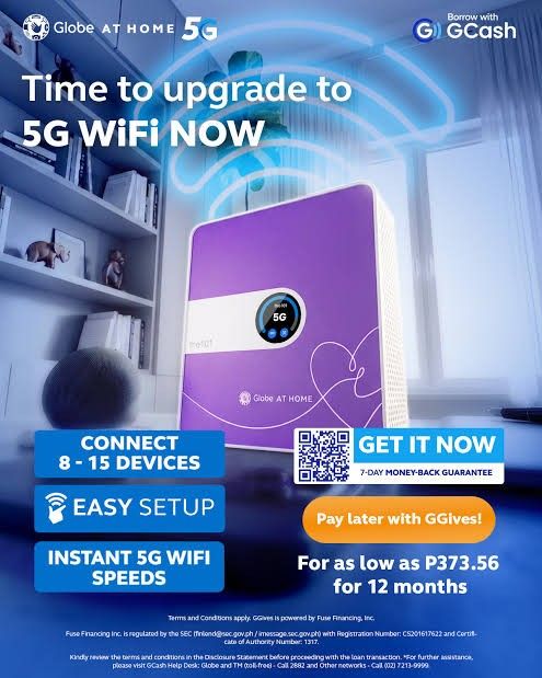 Globe At Home 5G WiFi Modem (Category: Networking) located in Manila. Submitted by jennyester94885 (Listing ID 1463550552, Image 1). Description: FOR SALE: Globe At Home 5G Modem — ₱3000 PURPLE DESIGN | BRAND NEW & SEALED! 📦 Free 30 Days UNLI Data! 🎁 Selling my Globe At Home 5G Modem for only ₱3000 💜 Purple design 📦 Brand new & factory sealed 🎁 FREE 30 DAYS UNLI DATA 🚚 Delivered yesterday ❌ Never opened or used Reason for selling: Accidenta