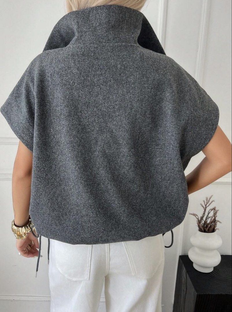Gray Wool Jacket (Category: Coats, Jackets and Outerwear) located in Iloilo. Submitted by dabyladaby2 (Listing ID 1463469051, Image 2). Description: Once Used Shoulder 24.4 in , bust 44.9 in , length- 21.3 in.