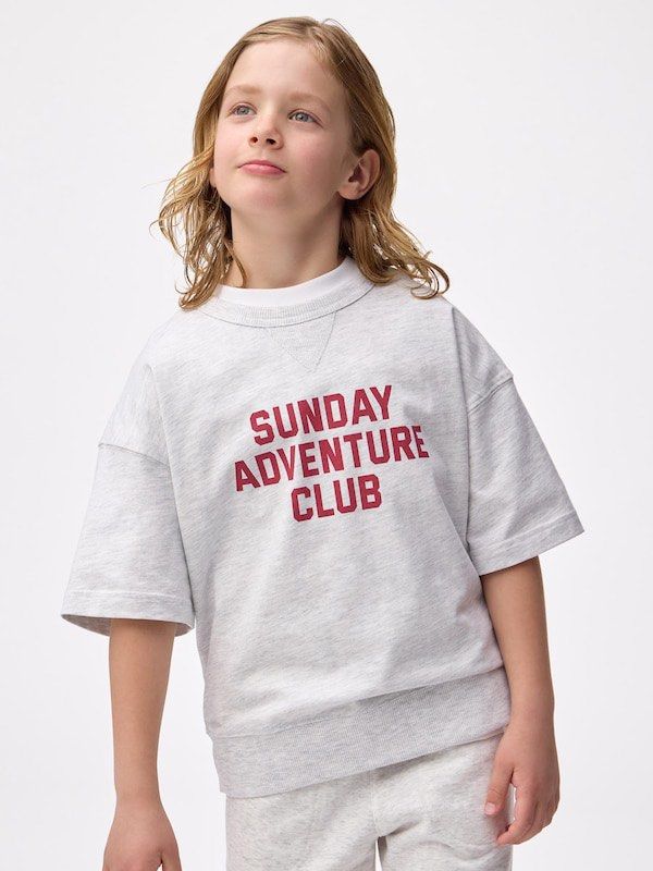 GU Kids Shirt (Category: Babies & Kids Fashion) located in Baguio. Submitted by donafaye (Listing ID 1463328064, Image 2). Description: GU Kids Shirt UNISEX Sunday Adventure Club Gray only Sizes onhand: Size 110 - fits 4-5yrs old Size 120 - fits 5-7yrs old Size 130 - fits 7-9yrs old Brand new from JP 🇯🇵 Depende pa din po sa body fit ng kids 🫶🏻.