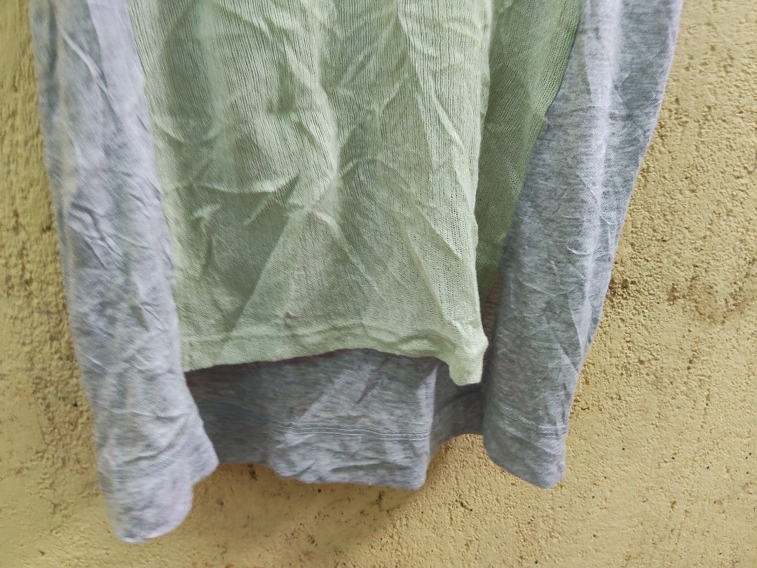 GU Women's Tank Top (Category: Sleeveless) located in City of Isabela. Submitted by jasheverything (Listing ID 1463481030, Image 3). Description: - Lightweight tank top from JASH EVERYTHING - Textured light green front panel - Grey marled back and sides - Slightly curved hemline - Made in China - Ideal for layering or wearing on its own Excellent Condition 300+SF.