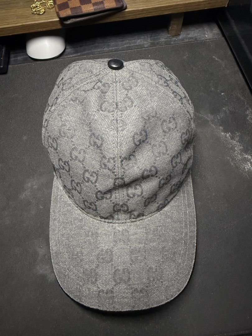 GUCCI GG Monogram Vintage Rare (Category: Luxury Apparel) located in Manila. Submitted by tindero-ng-damit (Listing ID 1463346510, Image 3). Description: GUCCI VINTAGE MONOGRAM Cap Hat Baseball cap Grey - Black Monotone Colorway Size M - 58CM Like new and flawless Cones with Dustbag and box ₱14k only.