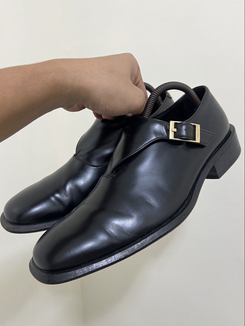 Gucci monk single strap black leather shoes (Category: Dress Shoes) located in Pasig City. Submitted by store_4_all_season (Listing ID 1463532222, Image 1). Description: Size 7.5-8us mens / 26cm Used - very good condition No issue 📩📩📩.