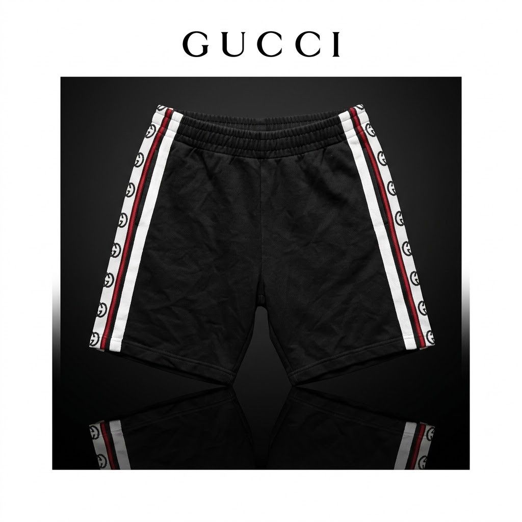 Gucci short (Category: Luxury Apparel) located in Alburquerque. Submitted by abj_thriftshop (Listing ID 1463372443, Image 1). Description: 32x18 need wash lang excellent no issue color rate 9.7.