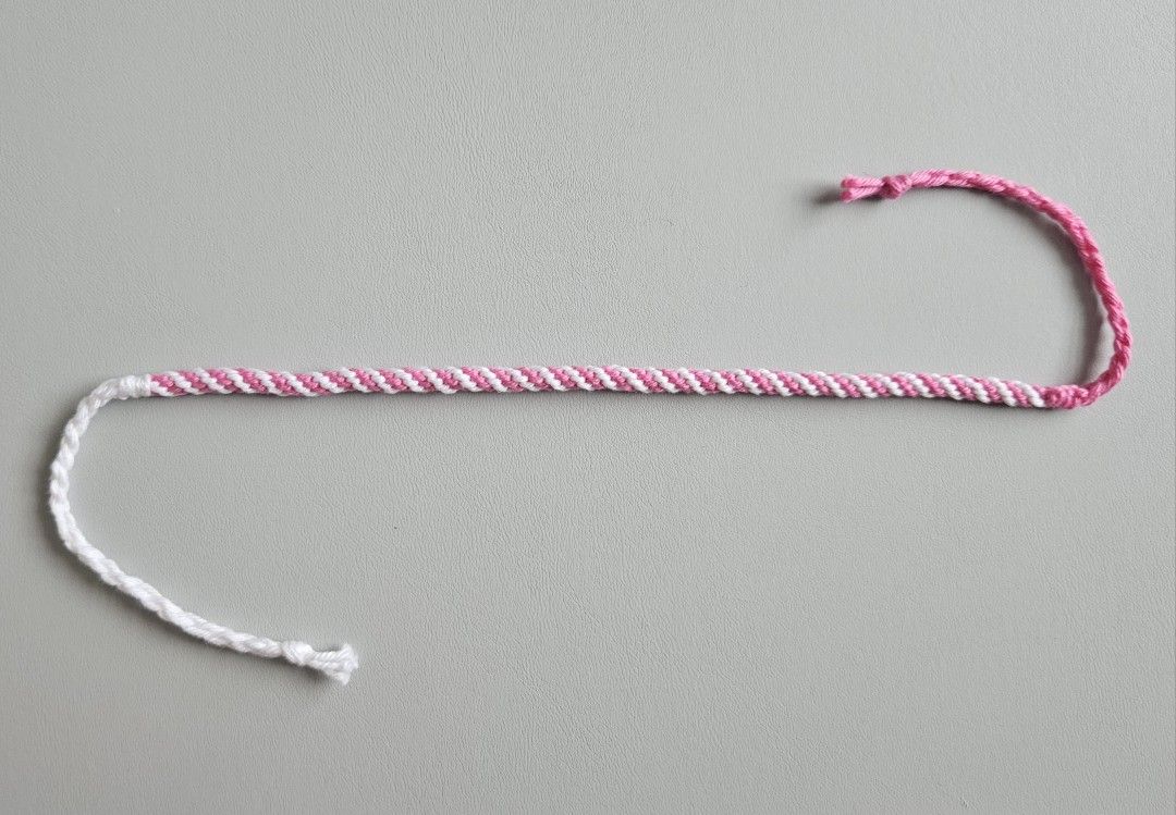 Handmade bracelet - Pink & White Spiral (Category: Bracelets) located in Bacoor. Submitted by amity.cord (Listing ID 1463387541, Image 3). Description: Handmade bracelet made from crochet yarn..