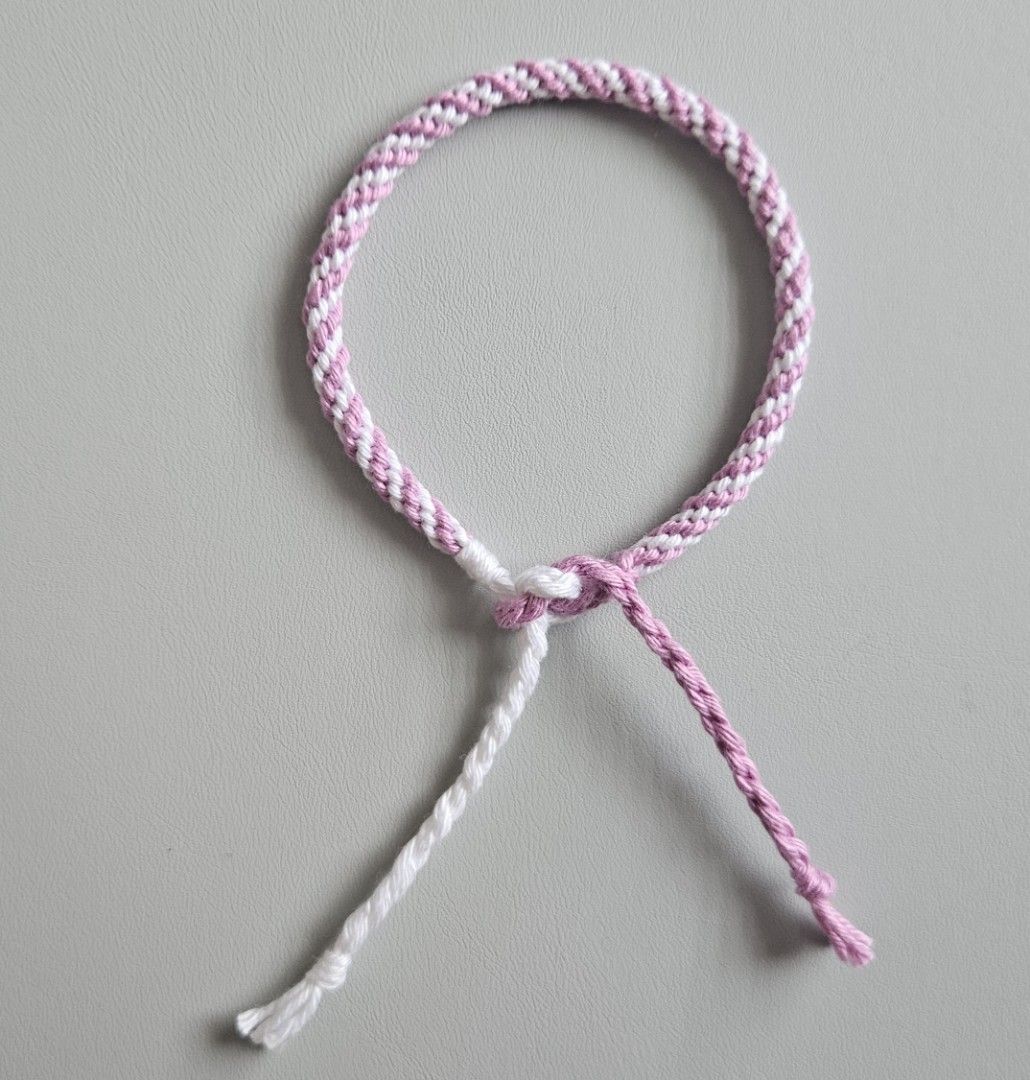 Handmade Bracelet - Rose & White Spiral (Category: Bracelets) located in Bacoor. Submitted by amity.cord (Listing ID 1463388650, Image 1). Description: Handmade bracelet made from crochet yarn..