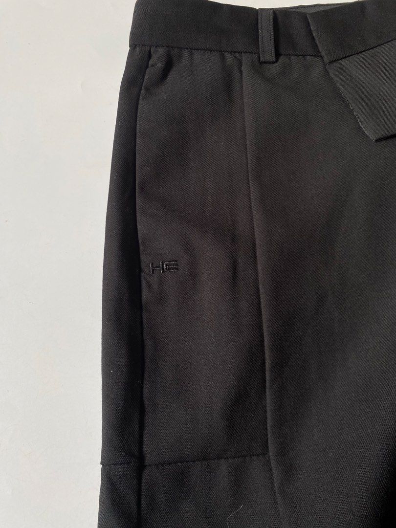Heliot Emil Layered Panel Tailored Trousers (Category: Trousers) located in Baguio. Submitted by archival.store (Listing ID 1463496145, Image 3). Description: Size tagged: Issue:none Waist:32 Length:44 Thigh:12.6 Opening:9.5.