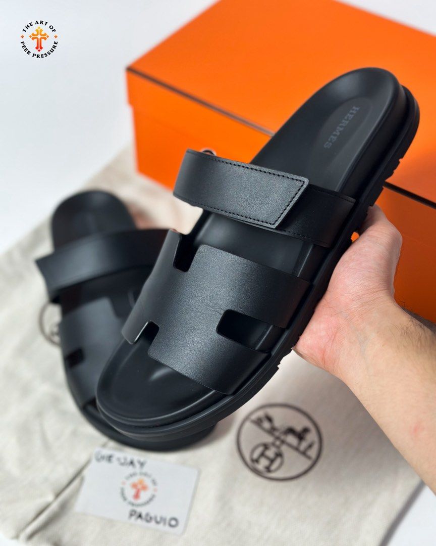 Hermes Chypre Calfskin Leather Black (Category: Sneakers & Footwear) located in Calamba. Submitted by theartofpeerpressurelgn (Listing ID 1463357579, Image 3). Description: Hermes Chypre Size 44 = 10 US men's (28 cm) Like new, complete with COA. Retails for ₱70,000 in stores. Selling for ₱35,000 only. 💯 Guaranteed Authentic 💳 Layaway available 📍 Calamba City, Laguna 🚚 Lalamove / LBC DM us to purchase. FB: The Art of Peer Pressure IG: @thearto