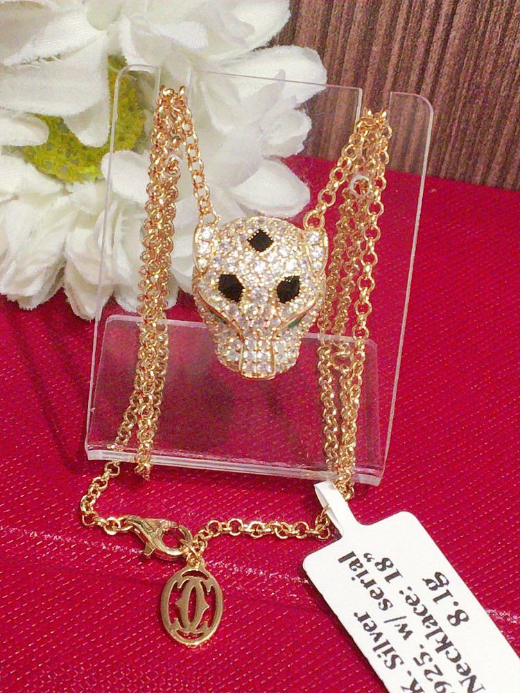 HK setting S925 silver panthere necklaces (Category: Necklaces) located in Manila. Submitted by bhelgoldseller2ndaccount (Listing ID 1463326838, Image 2). Description: HongKong setting S925 Silver 1050/g Brandnew Per grams only Pm me for other details.