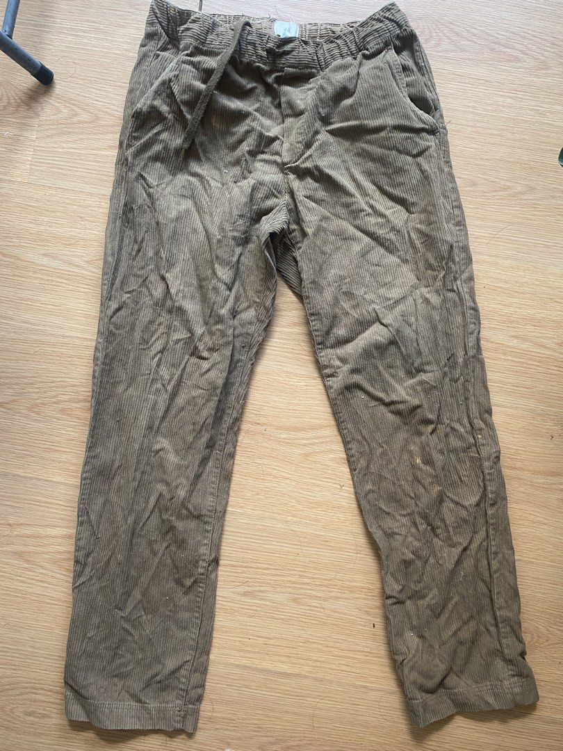 H&M brown curduroy with drawstring (Category: Jeans) located in Manila. Submitted by bran.yee (Listing ID 1463393538, Image 1). Description: Xs but fits small 28 Needs washing. Stock for years, makati area jnt .