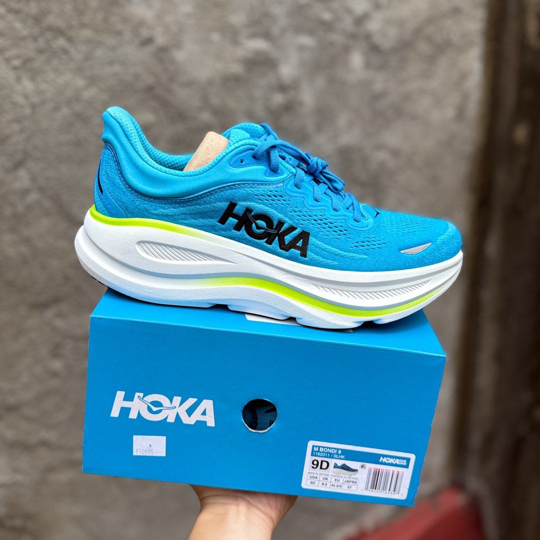 HOKA Bondi 9 Blue (Category: Sneakers) located in Liloan. Submitted by ajsneaks (Listing ID 1463494895, Image 1). Description: HOKA Bondi 9 Blue Available size: 9.5 MENS (27.5CM) Price: ₱4,490 + SHIPPING FEE! ✅ (WAY BELOW MALL PRICE) ❌ 100% Original | Brand new with box! 💯 (10X MONEY BACK IF PROVEN FAKE) MOP: GCASH | BDO | BPI ✅ Vouches? Reference? Check us all you want Only here at AJSneaks!.