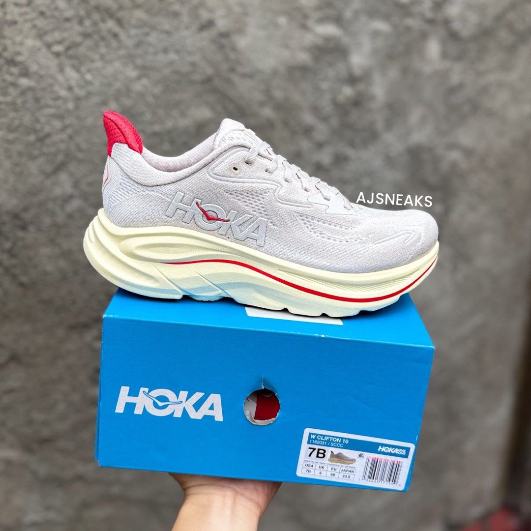 HOKA Clifton 10 Womens (Category: Sneakers) located in Liloan. Submitted by ajsneaks (Listing ID 1463505263, Image 1). Description: HOKA Clifton 10 Womens Available size: 7 WOMENS (24CM) Price: ₱4,490 + SHIPPING FEE! ✅ (WAY BELOW MALL PRICE) ❌ 100% Original | Brand new with box! 💯 (10X MONEY BACK IF PROVEN FAKE) MOP: GCASH | BDO | BPI ✅ Vouches? Reference? Check us all you want Only here at AJSneaks!.