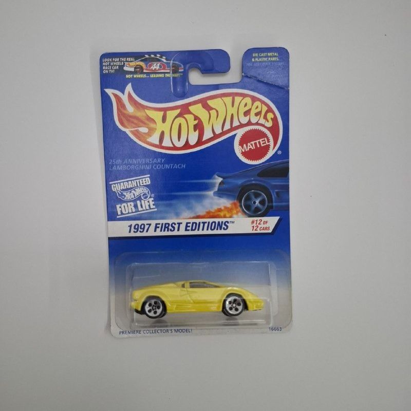 Hot Wheels 1997 First Editions (Category: Vehicle & Diecast Models) located in Mabalacat. Submitted by mattytooturnt (Listing ID 1463503317, Image 2). Description: - For Sale: 1997 Hot Wheels First Editions Collection - Features classic models like Lamborghini Countach, Scorchin' Scooter, and others - All cars are brand new and sealed in their original packaging - Ideal for die-cast car collectors and enthusiasts - Don't miss out on these vintage