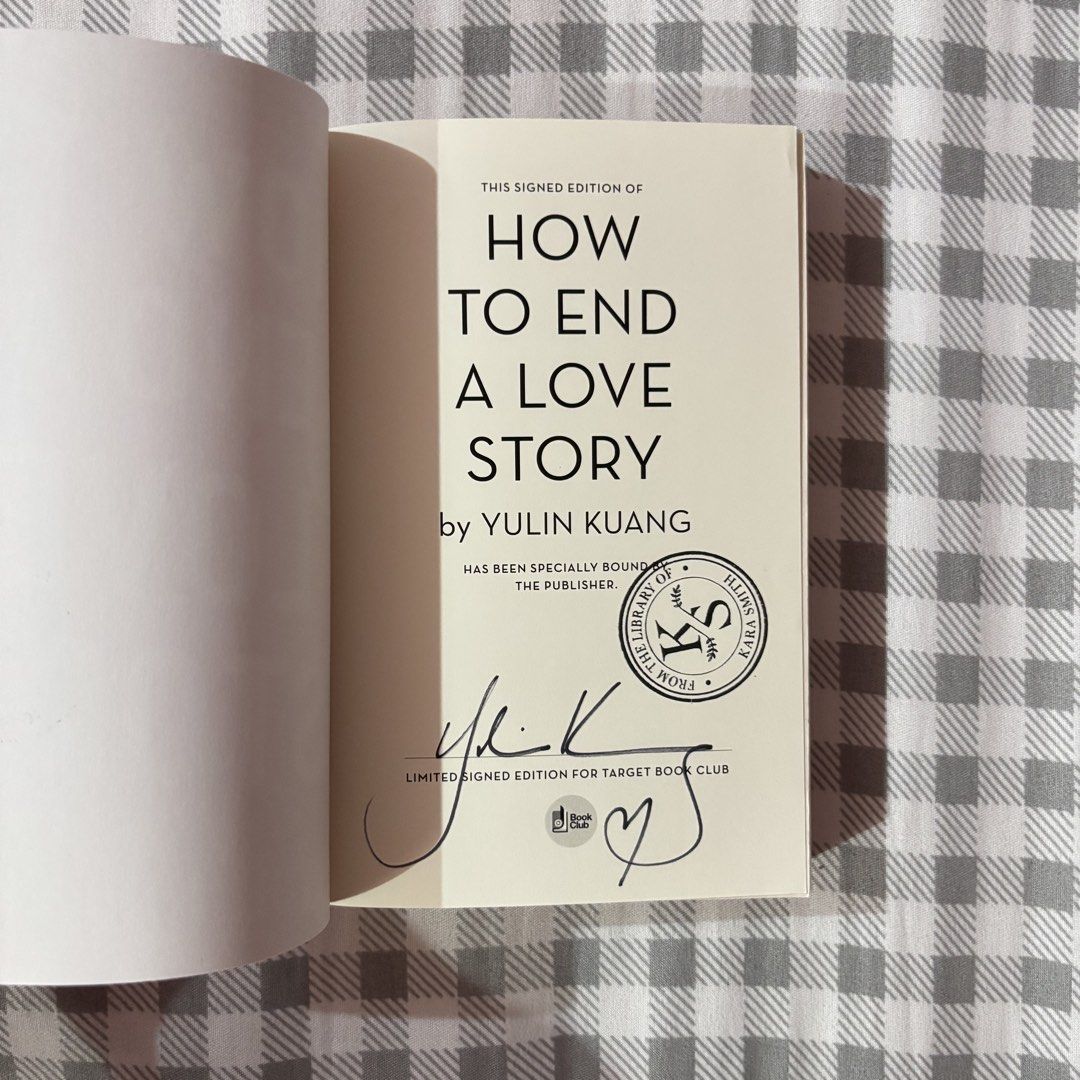 How To End A Love Story (Signed) (Category: Storybooks) located in Bulacan. Submitted by loislib (Listing ID 1463487266, Image 2). Description: How To End A Love Story Yulin Kuang Target Exclusive (Signed By Author) Condition: Like new Matte cover Never read No annotations/writings Bought from Pangobooks hence the stamp (From the library of Kara Smith) ₱680 mop: gcash loc: baliuag, bulacan .