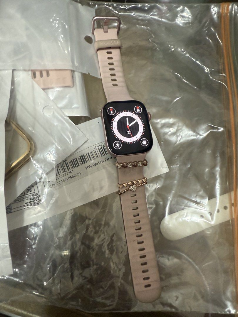 Huawei Watch Fit 3 (Category: Wearables & Smart Watches) located in Manila. Submitted by heyitsme.a (Listing ID 1463388110, Image 1). Description: - Elevate your Huawei Watch Fit 3 style! - Available accessories: straps and protective cases. - Strap colors: Pink, Rose Gold Mesh, Gold Mesh. - Protective case colors: Pink, Gold. - Some straps are brand new in original packaging. - Perfect for personalizing your watch..