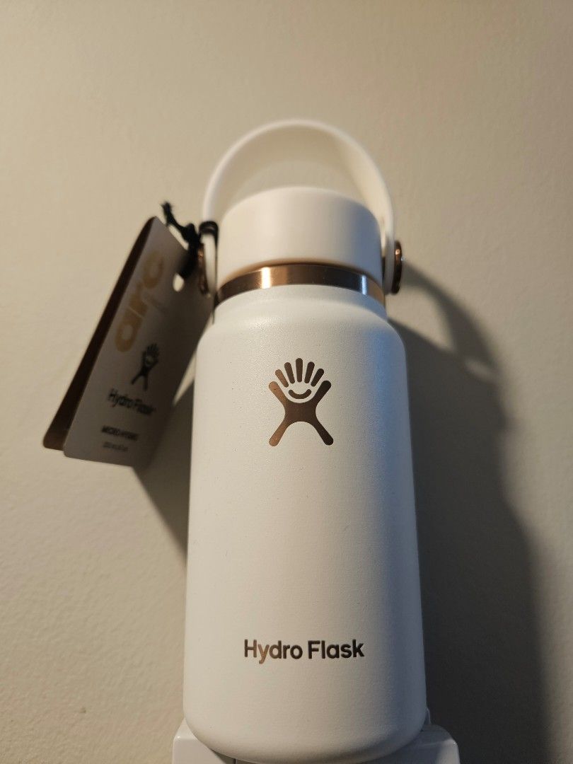 Hydro Flask Arc Collection Micro Hydro 200mL White Rose Gold (Category: Water Bottles & Tumblers) located in Los Banos. Submitted by acleancloset (Listing ID 1463334610, Image 1). Description: - Brand new Hydro Flask Micro Hydro bottle (Arc Collection) - Color: White with Rose Gold accents - Capacity: 200mL (6.7 oz) - limited edition - Comes in original box.