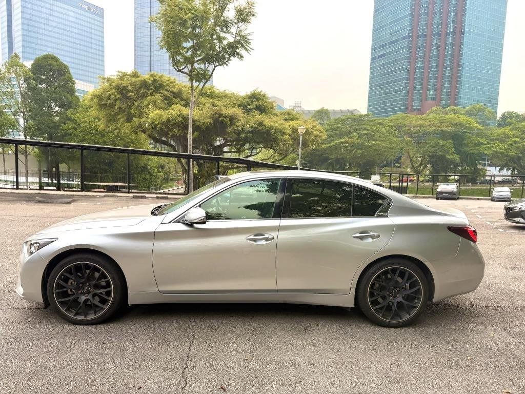 Infiniti Q50 2.0T Luxe (A) (Category: Used Cars) located in Singapore. Submitted by m_macztech (Listing ID 1461816425, Image 3). Description: ➡️ Features 2.OL Inline-4 Turbocharged (Mercedes-Benz M274 engine) Power/Torque 155 kW, 350Nm, RWD, 7-Speed Automatic ℹ️ Accessories Electric Memory Seats, InTouch Dual Displays, Bluetooth, Parking Sensors, Reverse Camera, Rear Aircon, LED headlights, paddle shifters, sports rims ✅ 1 Owner Unit ✅ Well taken