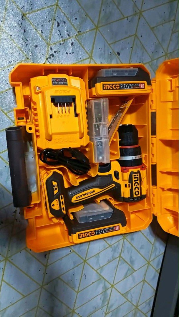 INGCO IMPACT CORDLESS DRILL ( Check details ) (Category: Construction Tools & Equipment) located in Caloocan City. Submitted by drewpiee (Listing ID 1463404544, Image 2). Description: FOR SALE: INGCO Cordless Drill 20V | Brushless | 2 Batts + Charger 🧰 With Case = ₱4,500 (with accessories ) 📦 Box Only = ₱3,600 ~~~AS PACK ₱ 7,700~~~ 📍 Malabon — PM to deal 🛠️.