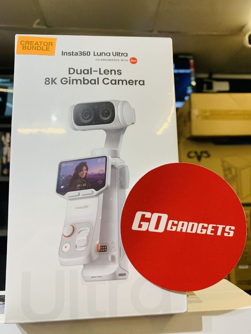 Insta360 Luna Ultra Dual-Lens 8K Gimbal Camera Creator Bundle (Category: Cameras) located in Cavite. Submitted by jerickher83429 (Listing ID 1463406551, Image 1). Description: - Insta360 Luna Ultra Creator Bundle - Dual-lens 8K gimbal camera - Co-engineered with Leica - Perfect for high-quality video capture - Includes original packaging - Ready for its next owner.