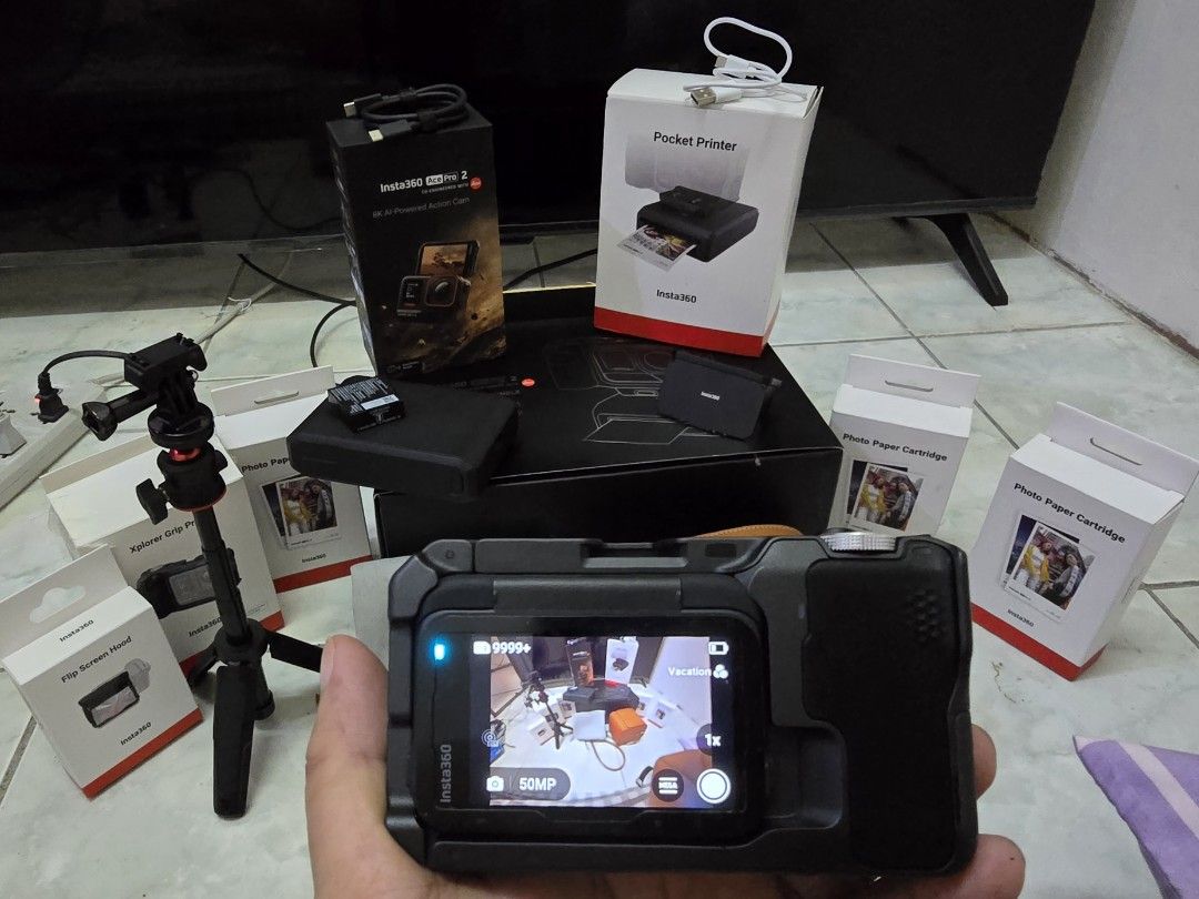 Insta Ace Pro 2 (Category: Cameras) located in Manila. Submitted by xtonimarie233 (Listing ID 1463453474, Image 2). Description: Bought last April 10, 2026 as a wedding gift, worth 39k (with customer's copy of receipt) RFS: Di nagagamit. Once lang nagamit. Inclusions (Complete Accessories): Ace Pro 2 Camera 2x Batteries Xplorer Grip Pro Kit Pocket Printer Standard Mount Flip Screen Hood Classic Leather Case USB-C to USB-C Cable (for Camera) USB t
